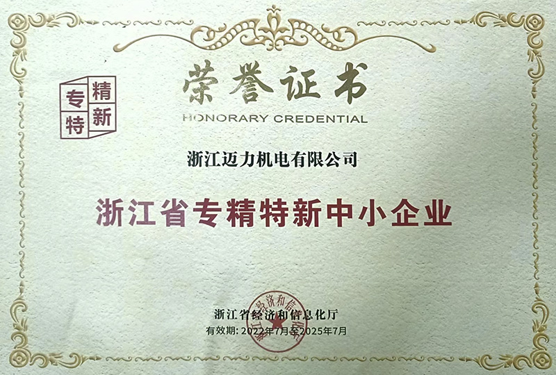 浙江省专精特新中小企业（正）